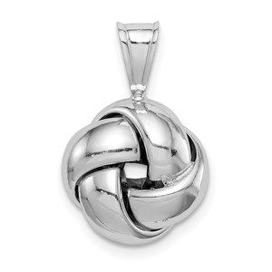 925 Sterling Silver Rhodium-plated Polished Love Knot Necklace Charm Pendant